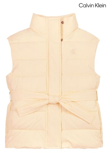 Calvin Klein Natural Belted Puffer Vest (E24513) | £90