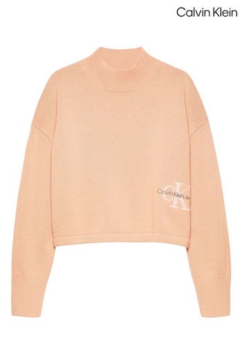 Calvin Klein Pink Monogram Off Placed Sweater (E24534) | £60