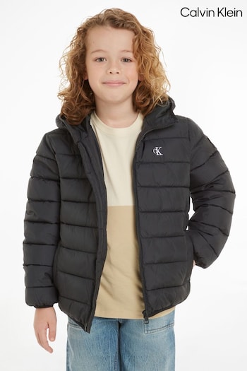 Calvin Klein Black Logo Light Padded Jacket (E24535) | £120