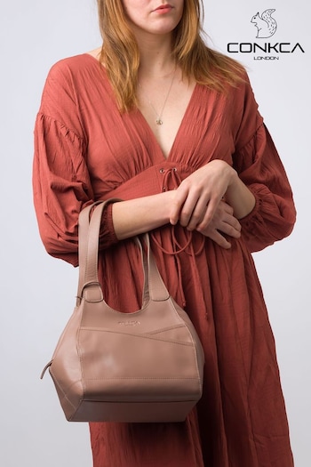 Conkca 'Juliet' Leather Nude Handbag (E24544) | £69