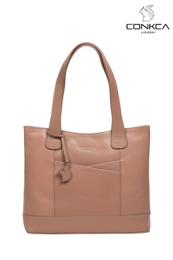 Conkca 'Little Patience' Leather Tote Nude Bag (E24556) | £66