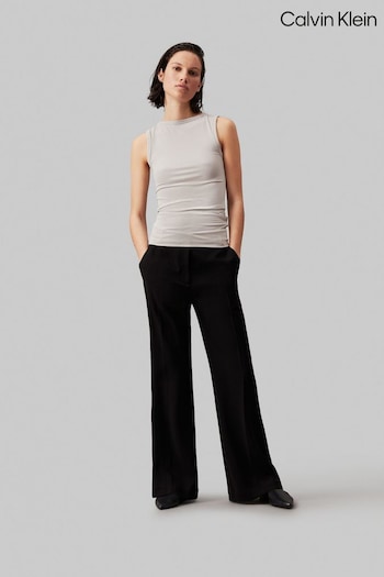 Calvin Klein Black Structure Twill Wide Trousers (E24904) | £150
