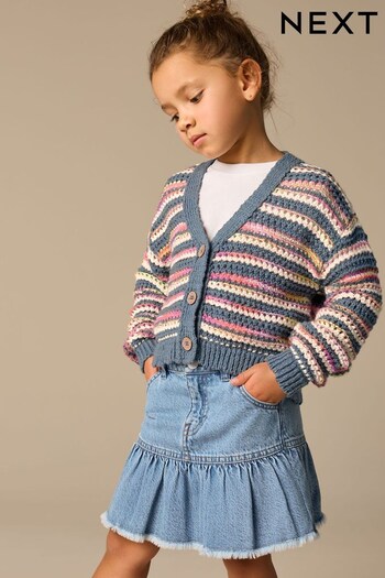 Blue V-Neck 100% Cotton Cardigan (3-16yrs) (E25056) | £24 - £29