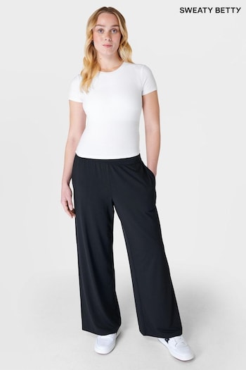 Sweaty Betty Black Modal Wide Leg Quan trousers (E25259) | £80