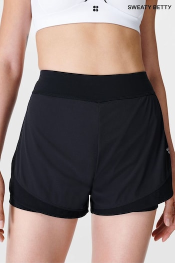 Sweaty Betty Black Tempo Run Shorts (E25346) | £65