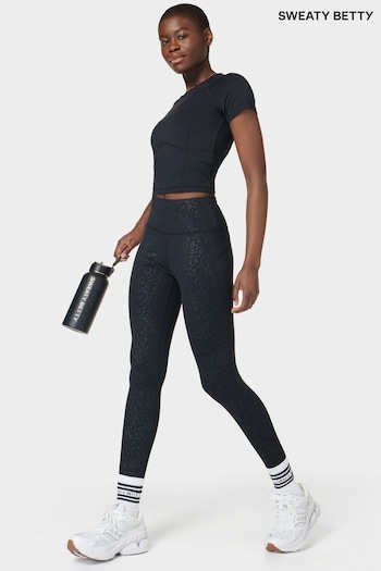 Sweaty Betty Black Full Length All Day Active Emboss Leggings (E25353) | £70