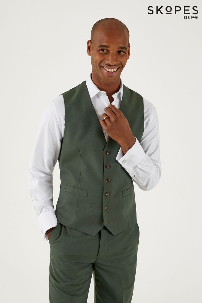 Mens Green Waistcoats Green Tweed Waistcoats Next