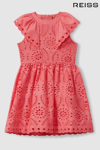 Reiss Pink Lilly Teen Cotton Broderie Dress (E26400) | £85