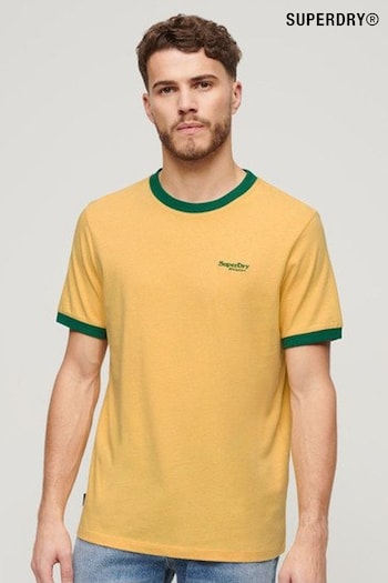 Superdry Yellow Essential Logo Ringer T-Shirt (E26421) | £23