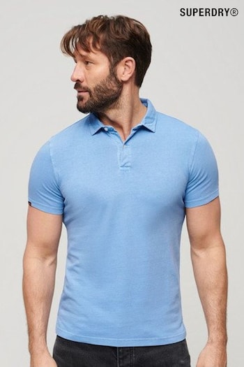 Superdry Blue Jersey Polo Shirt (E26434) | £40