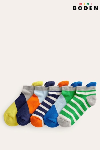 Boden Green Trainers Socks 5 Pack (E26516) | £19