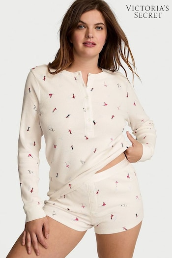 Victoria's Secret Coconut White Skiers Thermal Short Pyjama Set (E26766) | £45