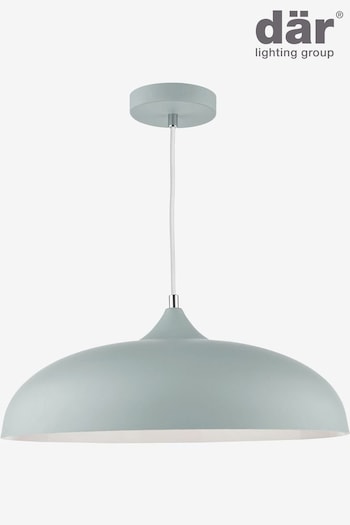 Dar Lighting Grey Kaelan 1 Light Pendant Ceiling Light (E26960) | £52