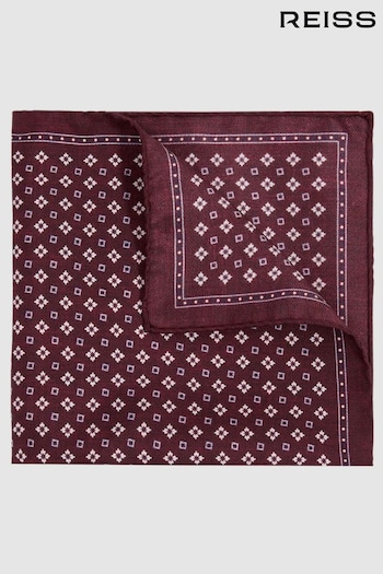 Reiss Bordeaux Pulcino Reversible Silk Pocket Square (E27168) | £38