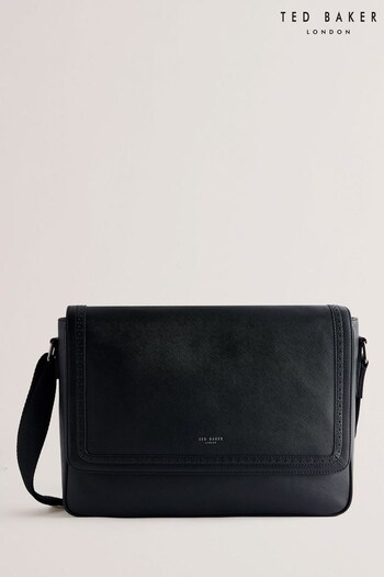 Ted Baker Black Conell Saffiano Leather Messenger Bag (E27201) | £175