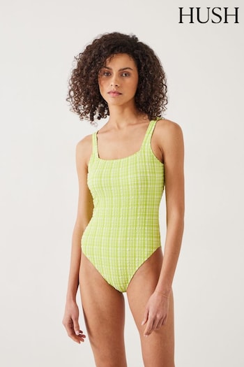 Hush Green Lola Check Scoop Swimsuit (E27413) | £79