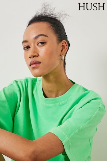 Hush Green Flo Oversized Cotton T-Shirt (E27418) | £35