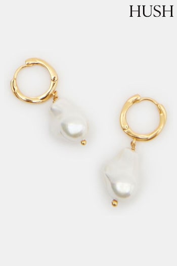 Hush Gold Tone Baroque Pearl Drop Earrings (E27426) | £45