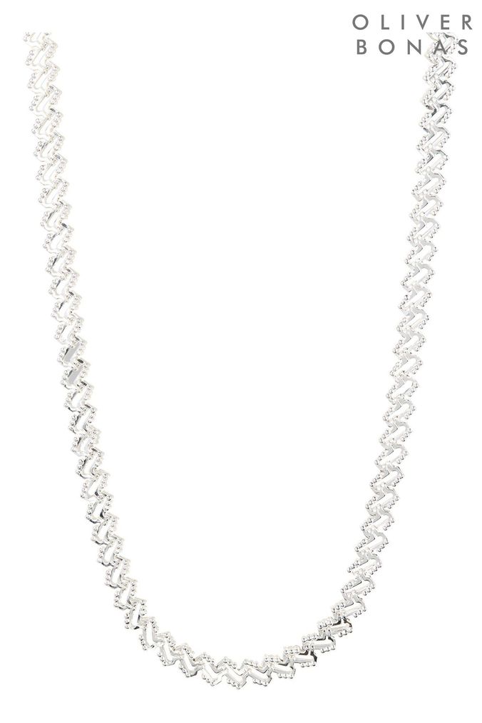Oliver bonas silver necklace sales