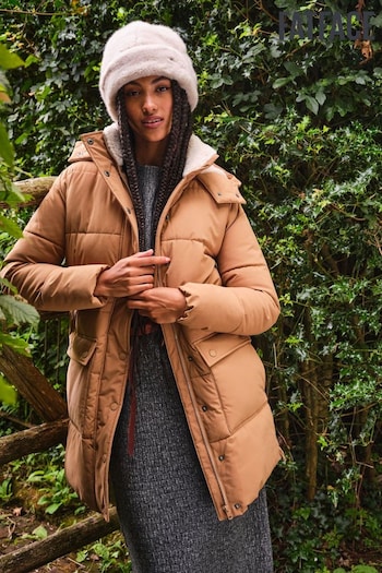 FatFace Maddie Tan Brown Puffer Coat (E27681) | £110