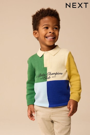 Green Hotchpotch Knitted Rugby Shirt (3mths-7yrs) (E27763) | £15 - £17