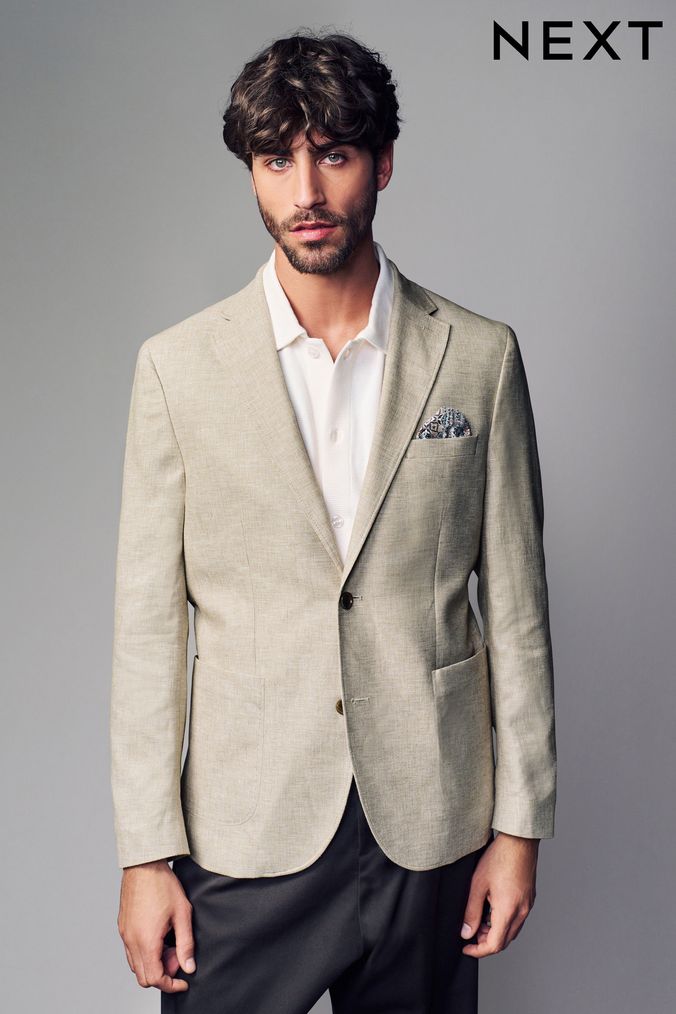 Buy Men s Linen Blazer Jackets Online Next UK
