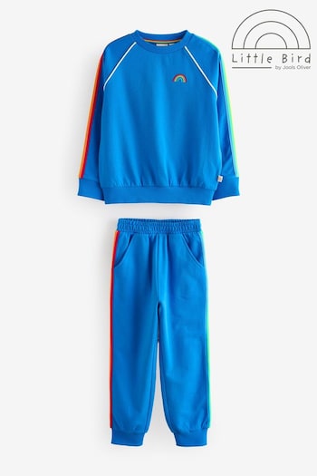 Little Bird by Jools Oliver Blue Rainbow Sweatshirt and Joggers Set (E27887) | £30 - £38