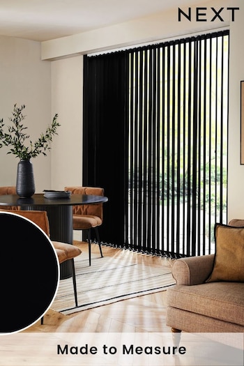 Black Picce Blackout FR Made to Measure Vertical Blinds (E28371) | £47