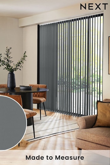 Grey Ram Blackout Made to Measure Vertical Blind (E28381) | £48