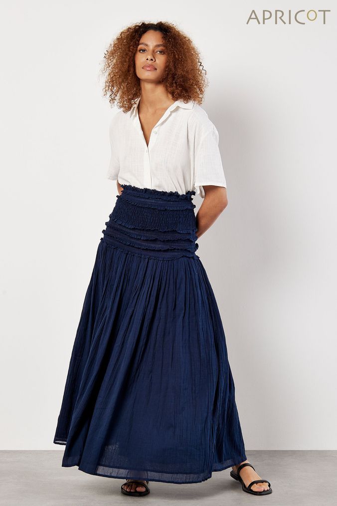 Blue maxi skirt uk sales