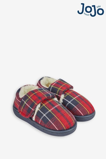 JoJo Maman Bébé Red Tartan Slipper Shoes (E28715) | £16.50