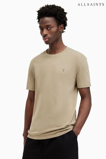 AllSaints Brown Brace Shortsleeve Crew T-Shirt (E28853) | £35