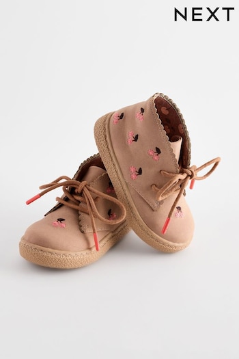 Tan Brown Embroidered Cupsole Boots (E29012) | £28 - £32