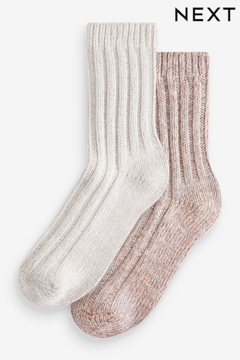 Pink/Neutral Sparkle Chunky Heavyweight Ankle Socks 2 Pack (E29053) | £14