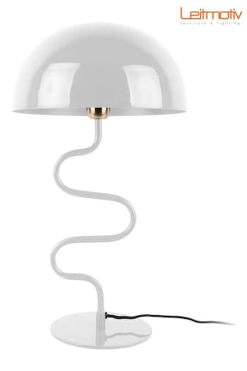 Leitmotiv White Twist Enamel Table Lamp (E29078) | £96