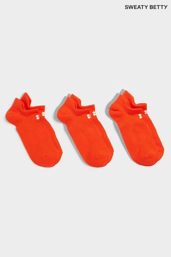 Sweaty Betty Orange Lightweight Trainer Socks 3 Pack (E29106) | £20