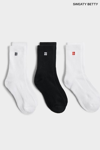 Sweaty Betty Black Chrome Essentials Socks 3 Pack (E29109) | £25