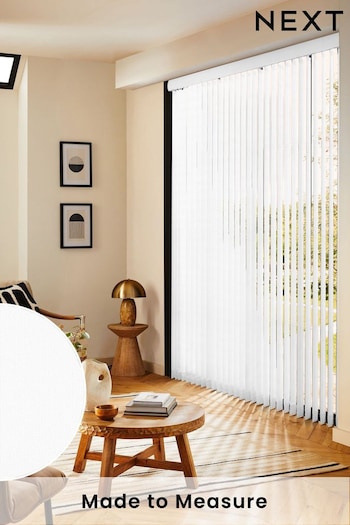 White Picce Blackout Made to Measure Vertical Blinds (E29444) | £35