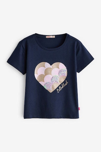 Billieblush Glitter Heart Logo Print Short Sleeve T-Shirt (E29733) | £35