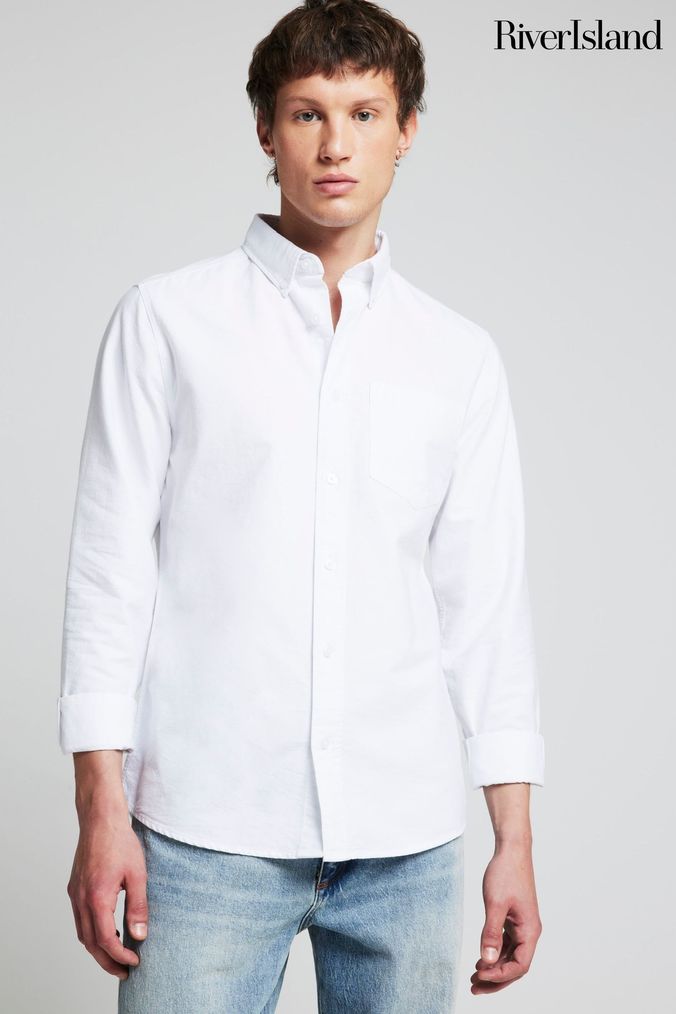 River island white shirt dress shop