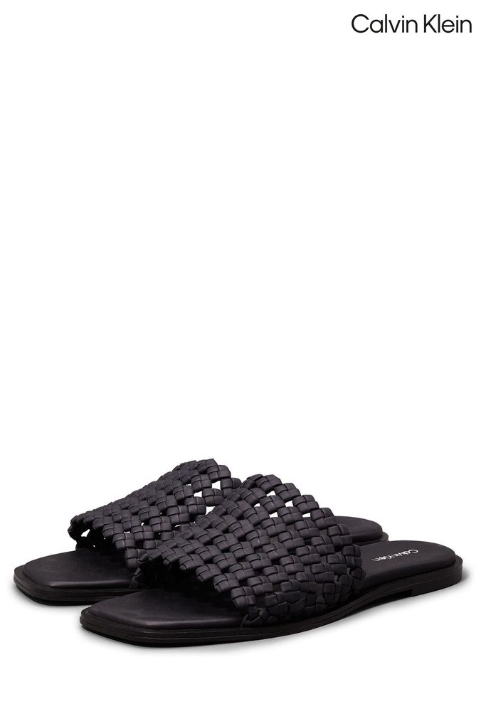 Women's black calvin klein sliders cheap