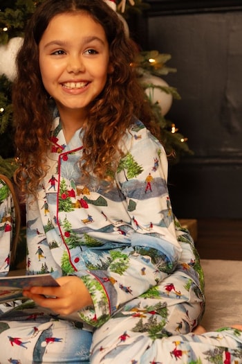 Minijammies Unisex Printed Jersey Long Sleeve White Pyjama Set (E29951) | £25