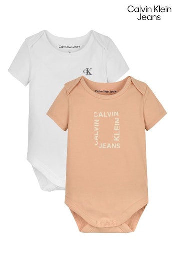 Calvin Klein Pink Logo Short Sleeved Body Set (E29985) | £45