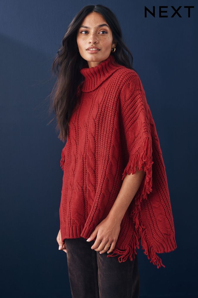 Buy Women s Ponchos Red Coatsandjackets Online Next UK