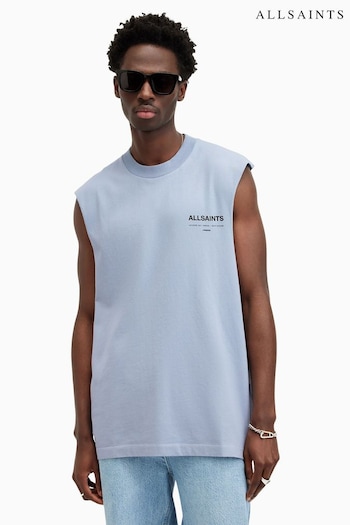 AllSaints Blue Access Short Sleeve Crew T-Shirt (E30055) | £49