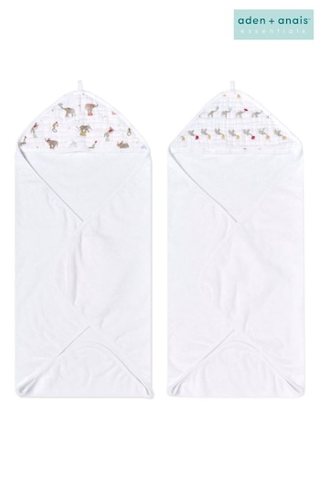 aden + anais Essentials Hooded Elephant Circus Towels 2 Pack (E30218) | £22