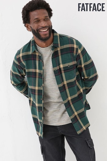 FatFace Green Dark Skies Check 100% Cotton Shirt (E30280) | £49.50