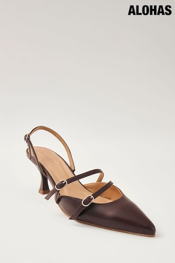 Alohas Brown Joelle Onix Leather Pumps (E30369) | £170