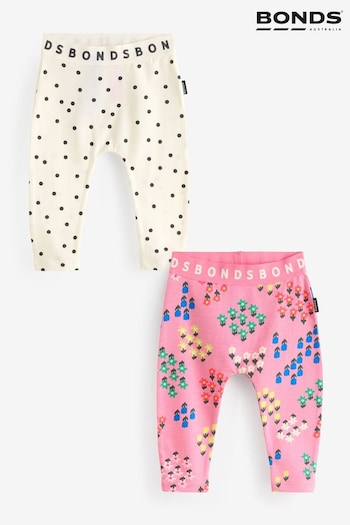 Bonds Pink Floral Print 2 Pack Roomie Leggings (E30688) | £20