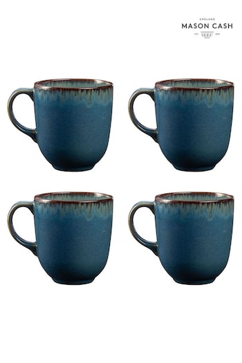 Mason Cash Blue Set of 4 Reactive Mugs (E30703) | £24